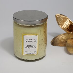 Ароматическая свеча Enjoing Life Series: Vanilla Bourbon 9 см, 32 часа горения (Kaemingk, Нидерланды). Артикул: ID75271