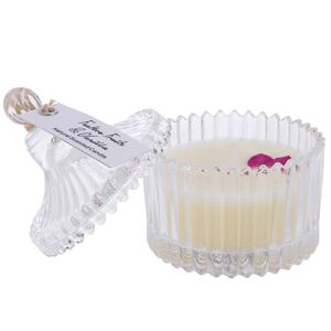 Ароматизированная свеча в круглой вазочке Фруктовая Ваниль 9 см (Kaemingk, Нидерланды). Артикул: 205698