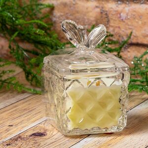 Ароматизированная свеча в квадратной вазочке Фруктовая Ваниль 9 см (Kaemingk, Нидерланды). Артикул: 205699