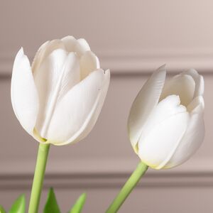 Силиконовые цветы Тюльпаны Great Milton белые 40 см, 7 шт Boltze фото 2