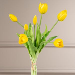 Силиконовые цветы Тюльпаны Грейт Милтон жёлтые 40 см, 7 шт Boltze (Больтце) фото 3