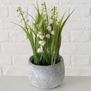 Искусственный цветок в горшке Стейнс: Ландыши (Boltze, Германия). Артикул: 2058372
