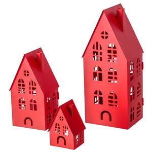 Набор подсвечников - домиков Белфаст 13-38 см красный, 3 шт Boltze (Больтце) фото 8