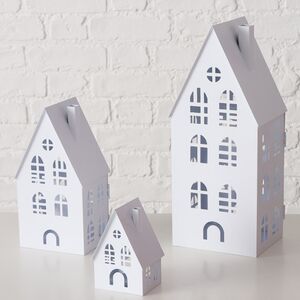 Набор подсвечников - домиков Белфаст 13-38 см белый, 3 шт Boltze (Больтце) фото 3