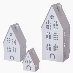 Набор подсвечников - домиков Белфаст 13-38 см белый, 3 шт Boltze (Больтце) фото 8