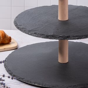 Этажерка трехуровневая для сервировки закусок 36*30 см, сланец Koopman фото 2