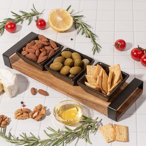 Набор для закусок с подносом Паоло 32*10 см, 4 предмета Koopman фото 1