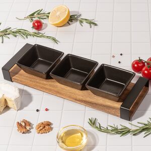 Набор для закусок с подносом Паоло 32*10 см, 4 предмета Koopman фото 3