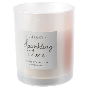 Ароматическая свеча в стакане Sparkling Time 8.5 см белая (Kaemingk, Нидерланды). Артикул: 212531-1