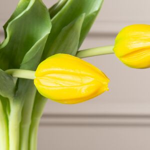Силиконовые тюльпаны Идальго 9 шт, 29 см желтые EDG (ЭДГ) фото 5