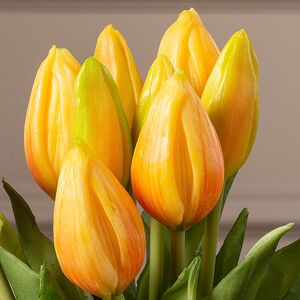 Силиконовые тюльпаны Hidalgo 9 шт, 29 см оранжевые EDG фото 3