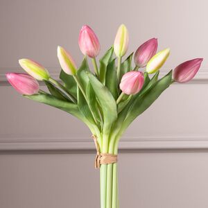 Силиконовые тюльпаны Hidalgo 9 шт, 29 см розовые EDG фото 3