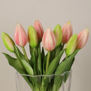Силиконовые тюльпаны Hidalgo 9 шт, 29 см нежно-розовые