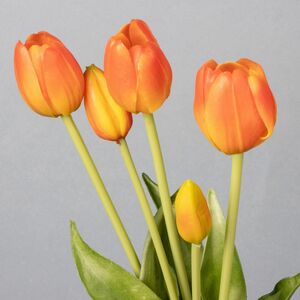 Силиконовые тюльпаны Spring Sun 5 шт, 40 см оранжевые EDG фото 9