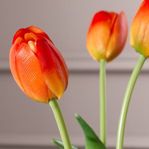 Силиконовые тюльпаны Spring Sun 5 шт, 40 см оранжевые EDG фото 2