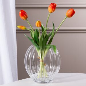 Силиконовые тюльпаны Spring Sun 5 шт, 40 см оранжевые EDG фото 5