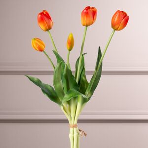 Силиконовые тюльпаны Spring Sun 5 шт, 40 см оранжевые EDG фото 3