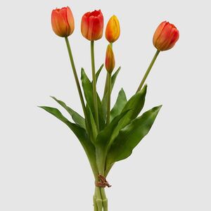 Силиконовые тюльпаны Spring Sun 5 шт, 40 см оранжевые EDG фото 10