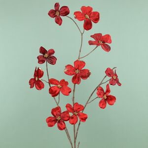 Декоративная ветка Корнус ди Аморе 100 см алая (EDG, Италия). Артикул: 215353-40