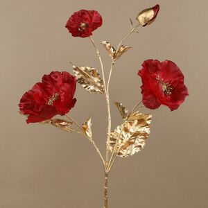 Искусственная ветка Мак Папэверо 64 см красная (EDG, Италия). Артикул: 215839-40