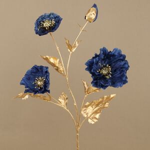 Искусственная ветка Мак Папэверо 64 см синяя (EDG, Италия). Артикул: 215839-80