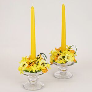 Венок для свечи Анютины Глазки 12 см, жёлтый EDG (ЭДГ) фото 3