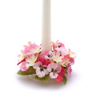 Венок для свечи Анютины Глазки 12 см, розовый EDG (ЭДГ) фото 4