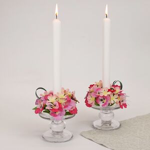 Венок для свечи Анютины Глазки 12 см, розовый EDG (ЭДГ) фото 3