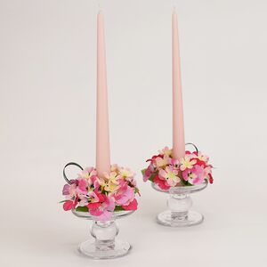 Венок для свечи Анютины Глазки 12 см, розовый EDG (ЭДГ) фото 2