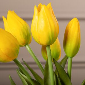 Силиконовые цветы Тюльпаны Parateo 5 шт, 26 см желтые EDG фото 3