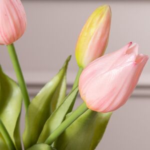 Силиконовые цветы Тюльпаны Parateo 5 шт, 26 см нежно-розовые EDG фото 2