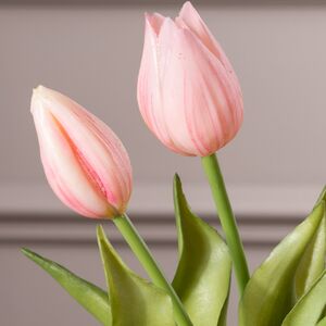 Силиконовые цветы Тюльпаны Parateo 5 шт, 26 см нежно-розовые EDG фото 5