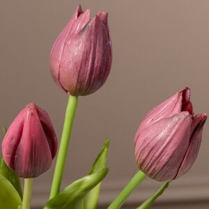 Силиконовые цветы Тюльпаны Parateo 5 шт, 26 см бургунди EDG фото 3