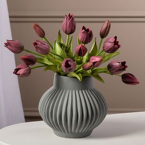 Силиконовые цветы Тюльпаны Parateo 5 шт, 26 см фиолетовые