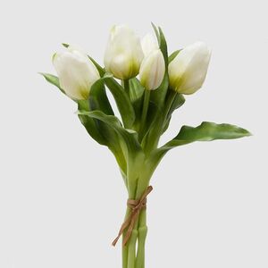 Силиконовые цветы Тюльпаны Piccola Ragazza 5 шт, 28 см белые EDG фото 11