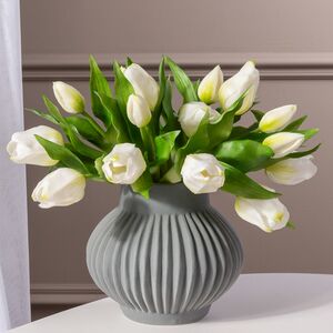 Силиконовые цветы Тюльпаны Piccola Ragazza 5 шт, 28 см белые EDG фото 1