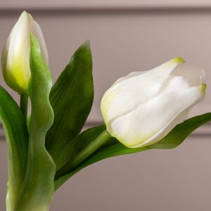 Силиконовые цветы Тюльпаны Piccola Ragazza 5 шт, 28 см белые EDG фото 2