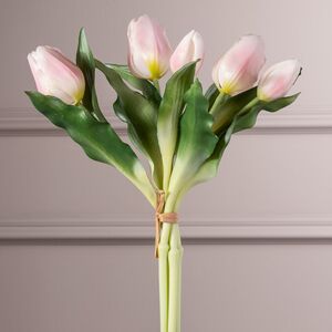 Силиконовые цветы Тюльпаны Piccola Ragazza 5 шт, 28 см нежно-розовые EDG фото 3