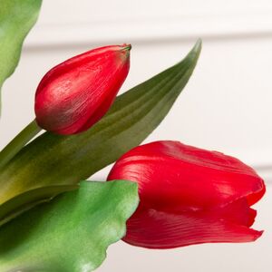 Силиконовые цветы Тюльпаны Пиккола Рагазза 5 шт, 28 см красные EDG (ЭДГ) фото 3