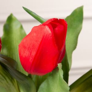 Силиконовые цветы Тюльпаны Пиккола Рагазза 5 шт, 28 см красные EDG (ЭДГ) фото 6