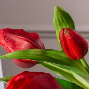 Силиконовые цветы Тюльпаны Piccola Ragazza 5 шт, 28 см темно-красные EDG фото 5