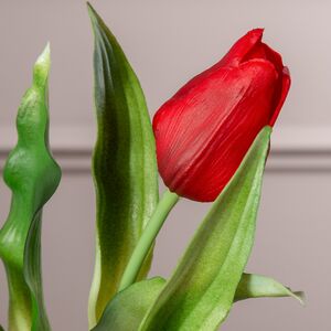 Силиконовые цветы Тюльпаны Piccola Ragazza 5 шт, 28 см темно-красные EDG фото 2