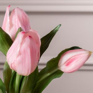 Силиконовые цветы Тюльпаны Piccola Ragazza 5 шт, 28 см светло-розовые EDG фото 2