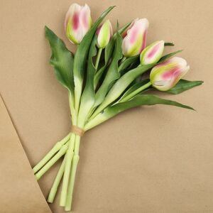 Силиконовые цветы Тюльпаны Piccola Ragazza 5 шт, 28 см розовые EDG фото 11