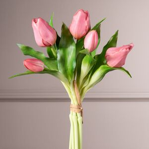 Силиконовые цветы Тюльпаны Piccola Ragazza 5 шт, 28 см бледно-розовые EDG фото 3