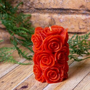Декоративная свеча Розабелла 10*7 см красная Kaemingk фото 1