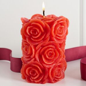 Декоративная свеча Розабелла 10*7 см красная Kaemingk фото 1