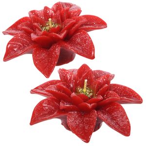 Набор фигурных свечей Рождественская Звезда 5 см, 4 шт (Kaemingk, Нидерланды). Артикул: 216120