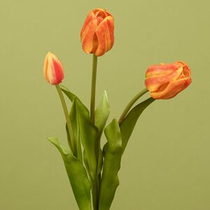 Силиконовые тюльпаны Лейден 3 шт, 48 см оранжевые EDG фото 7