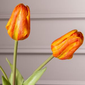 Силиконовые тюльпаны Лейден 3 шт, 48 см оранжевые EDG фото 2